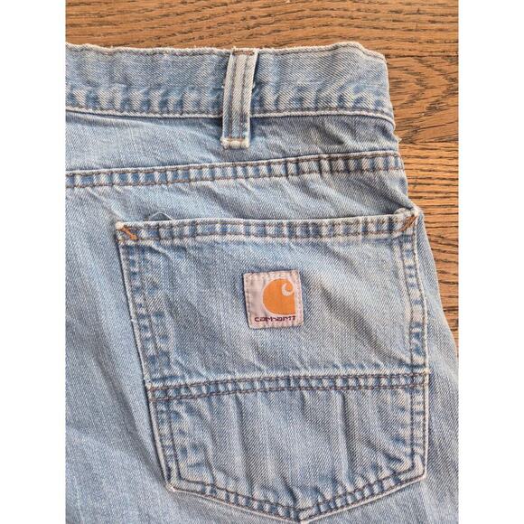 Carhartt Relaxed Fit Jeans Mens Size 36W 32L Lightwash destressed 100% cotton‎ - Picture 4 of 5